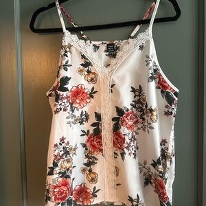 Floral Lace Trim Camisole